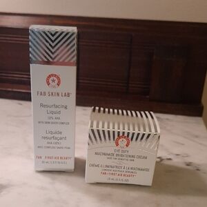 UNOPENED.  First Aid Beauty Resurfacing Liquid and Eye Duty Cream Set